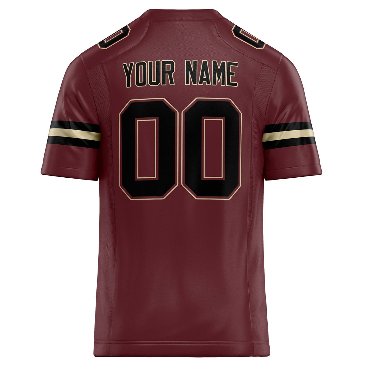 Custom Burgundy Black Solid Colour Football Jersey