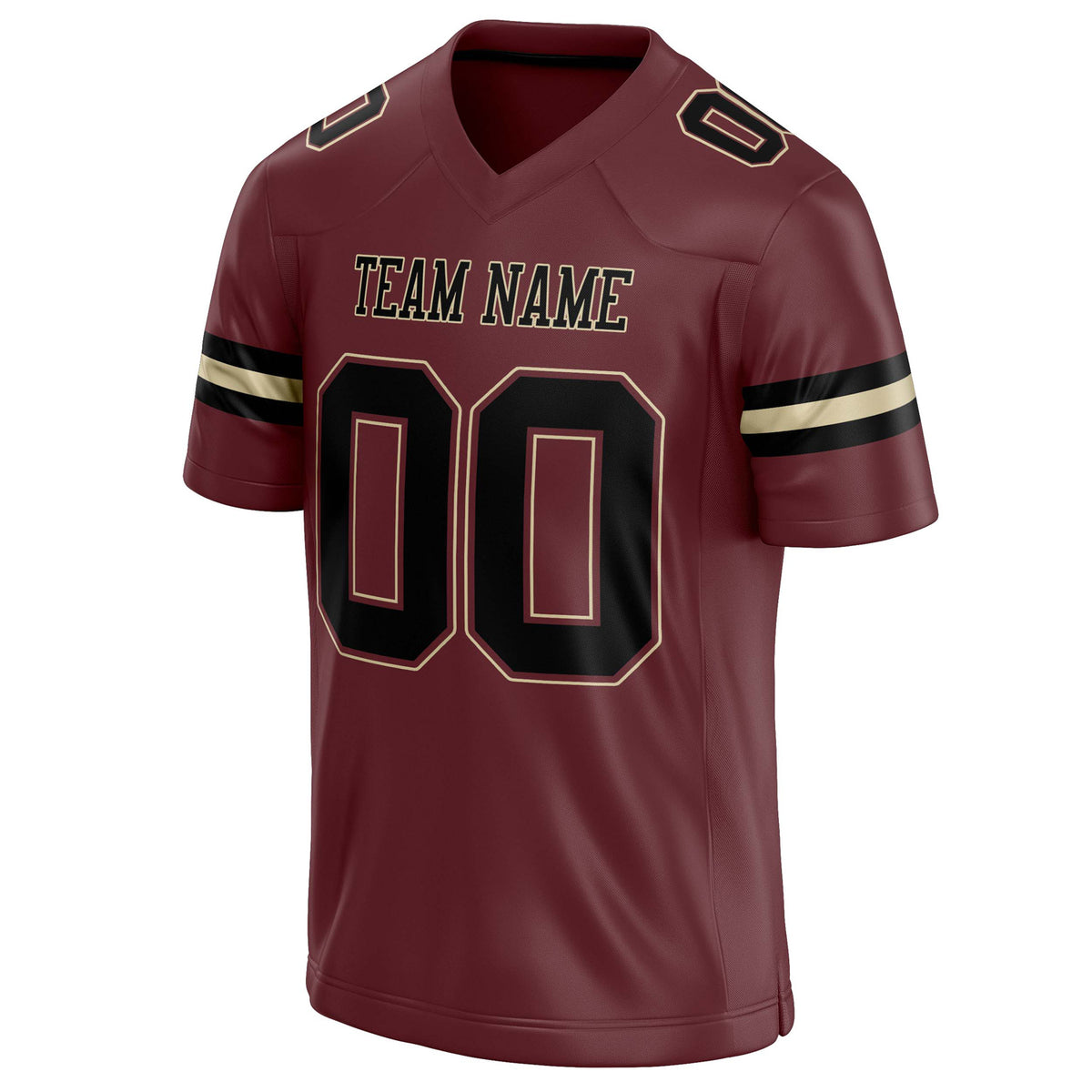 Custom Burgundy Black Solid Colour Football Jersey