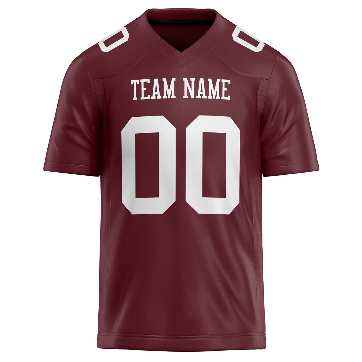 Custom Burgundy White Solid Colour Football Jersey