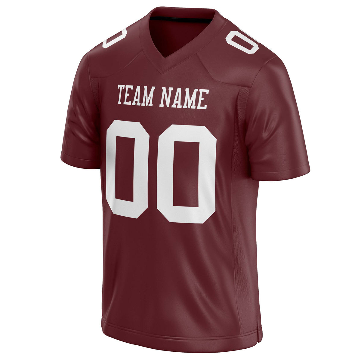 Custom Burgundy White Solid Colour Football Jersey