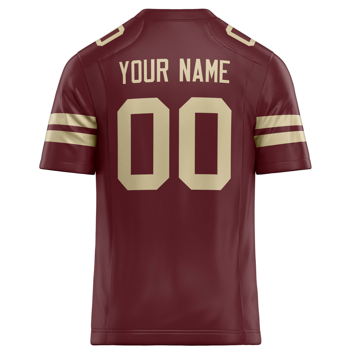 Custom Burgundy cream Solid Colour Football Jersey