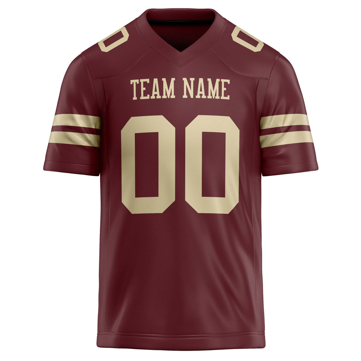 Custom Burgundy cream Solid Colour Football Jersey