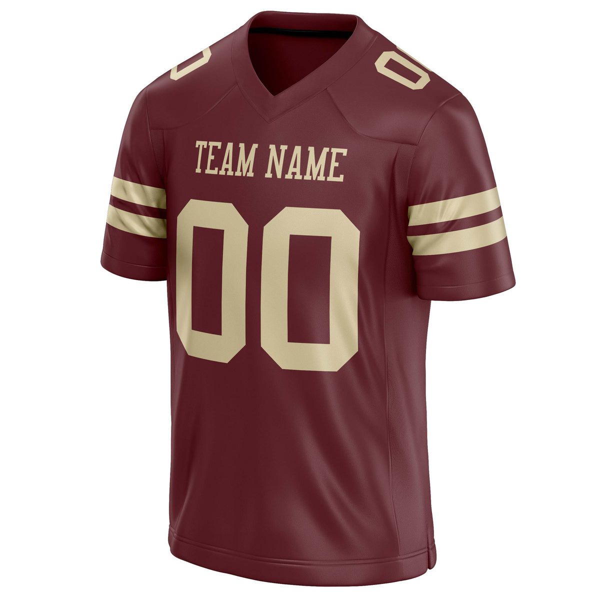 Custom Burgundy cream Solid Colour Football Jersey