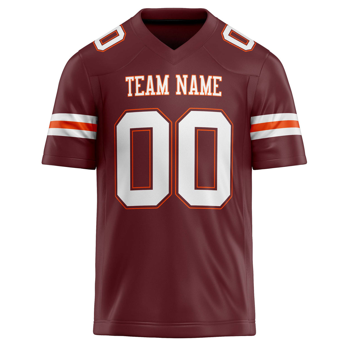 Custom Burgundy White Solid Colour Football Jersey