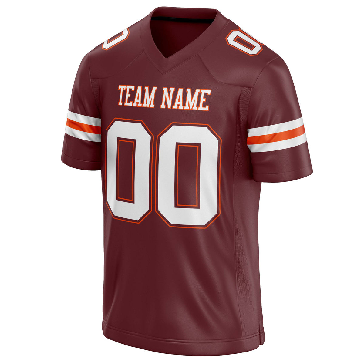 Custom Burgundy White Solid Colour Football Jersey