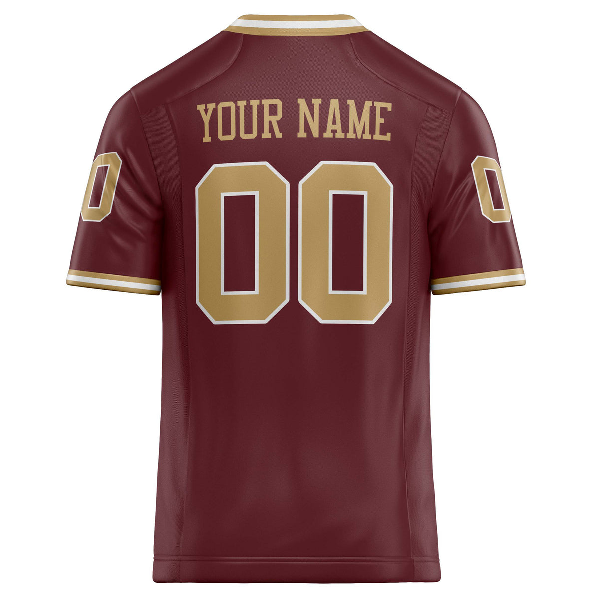 Custom Burgundy old gold Solid Colour Football Jersey