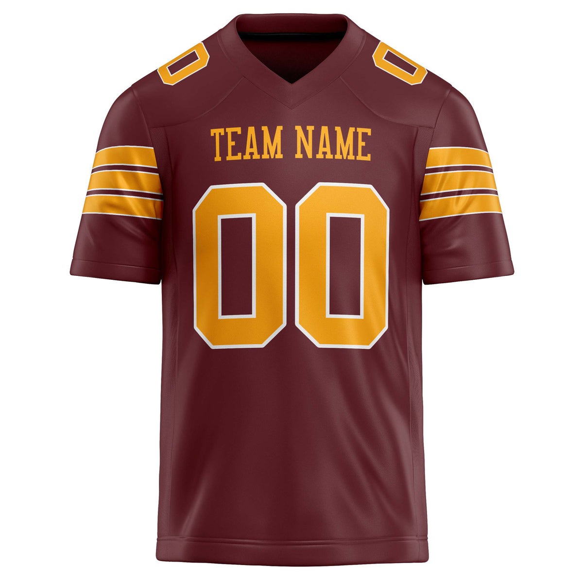 Custom Burgundy orange Solid Colour Football Jersey