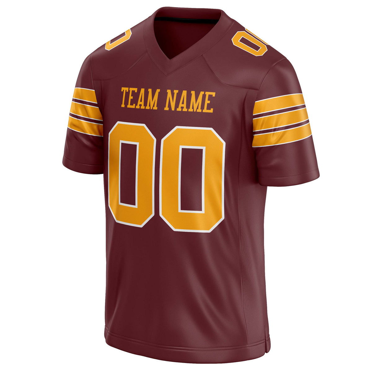 Custom Burgundy orange Solid Colour Football Jersey