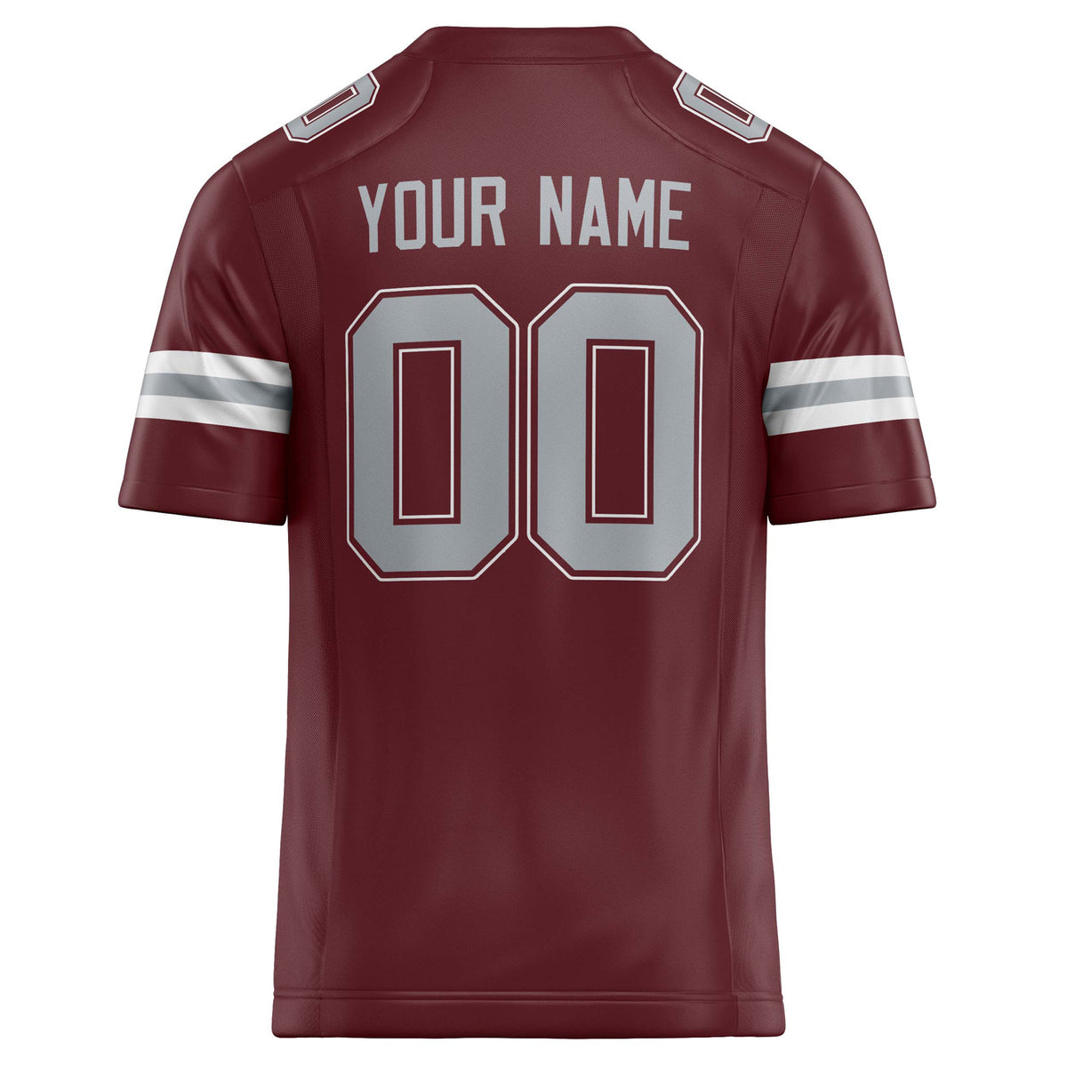 Custom Burgundy gray Solid Colour Football Jersey