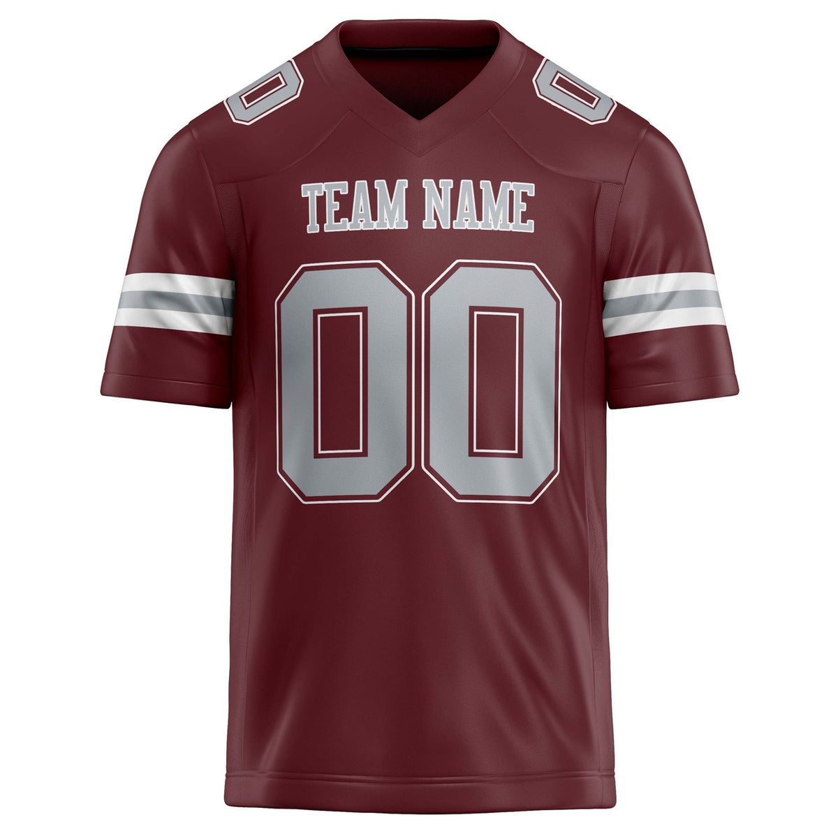 Custom Burgundy gray Solid Colour Football Jersey