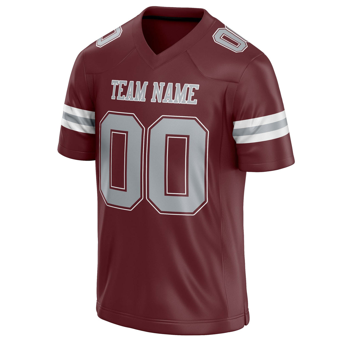 Custom Burgundy gray Solid Colour Football Jersey