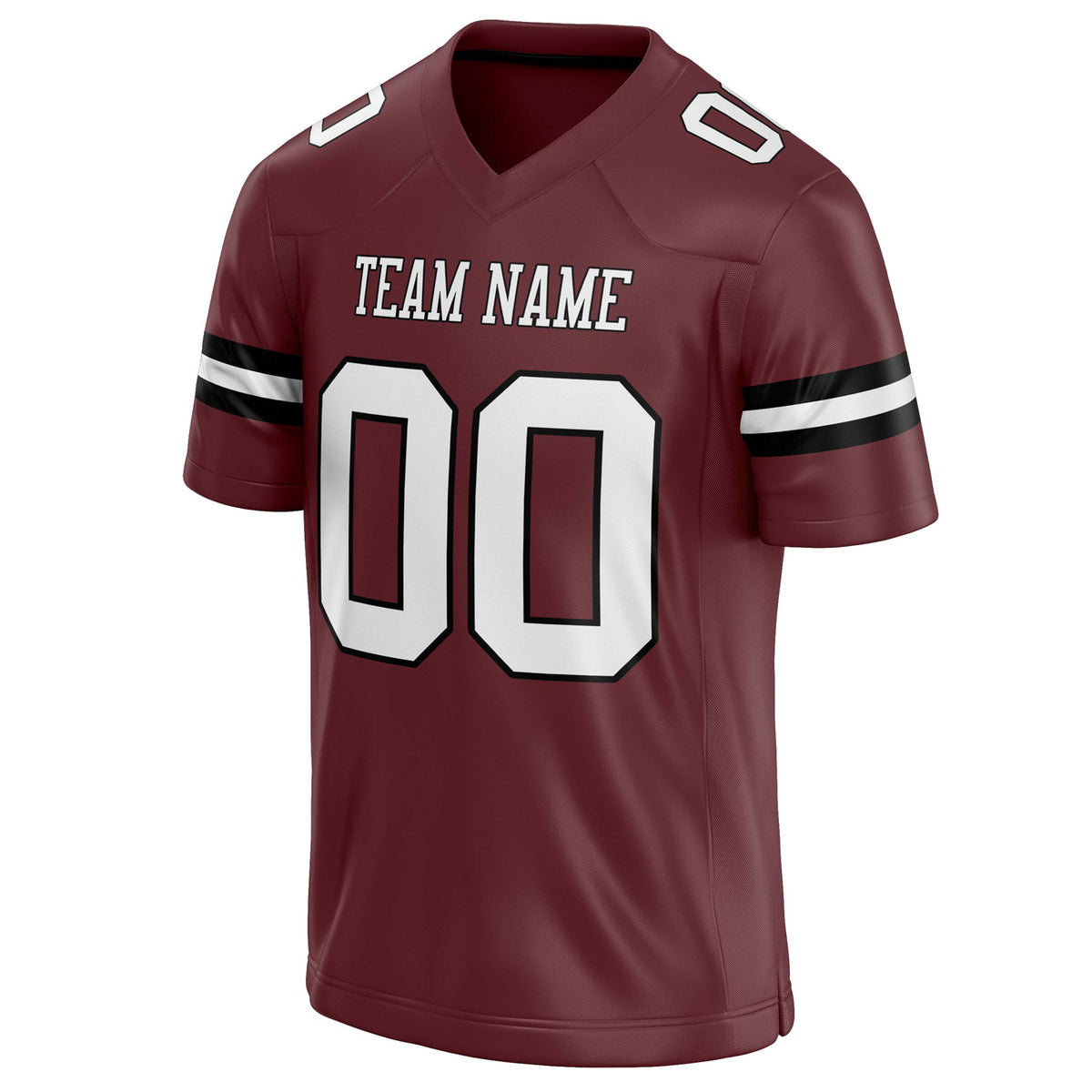 Custom Burgundy White Solid Colour Football Jersey