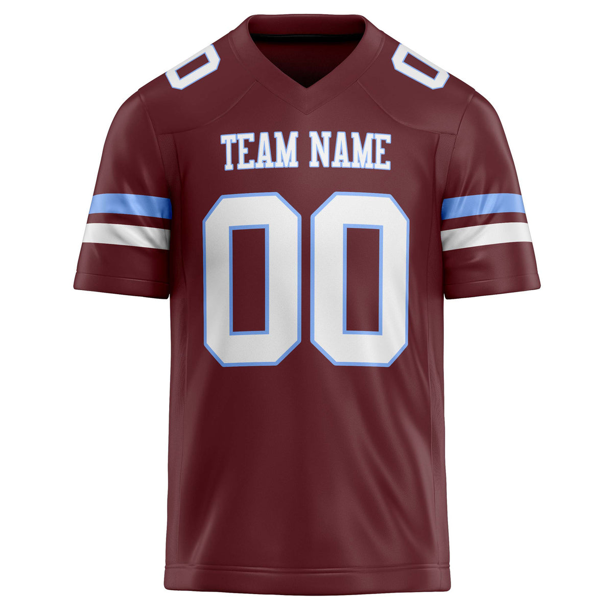 Custom Burgundy cream Solid Colour Football Jersey