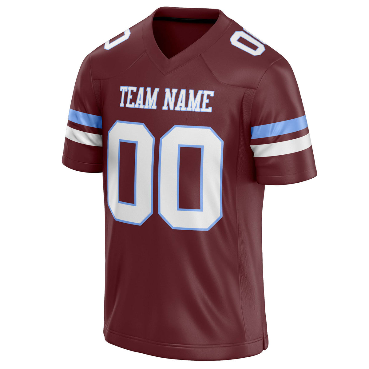 Custom Burgundy cream Solid Colour Football Jersey