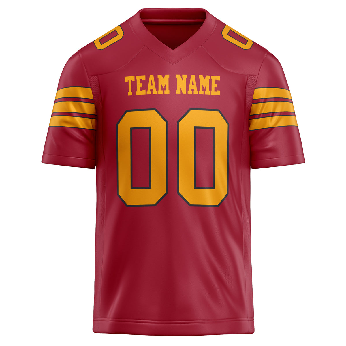 Custom Cardinal gold Solid Colour Football Jersey