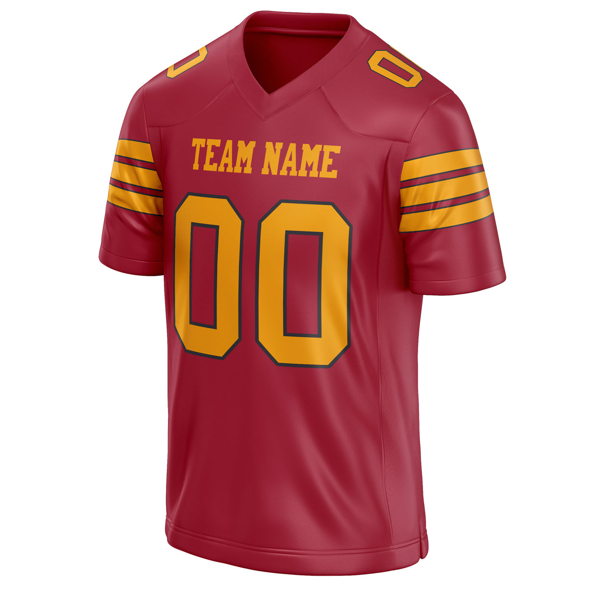 Custom Cardinal gold Solid Colour Football Jersey