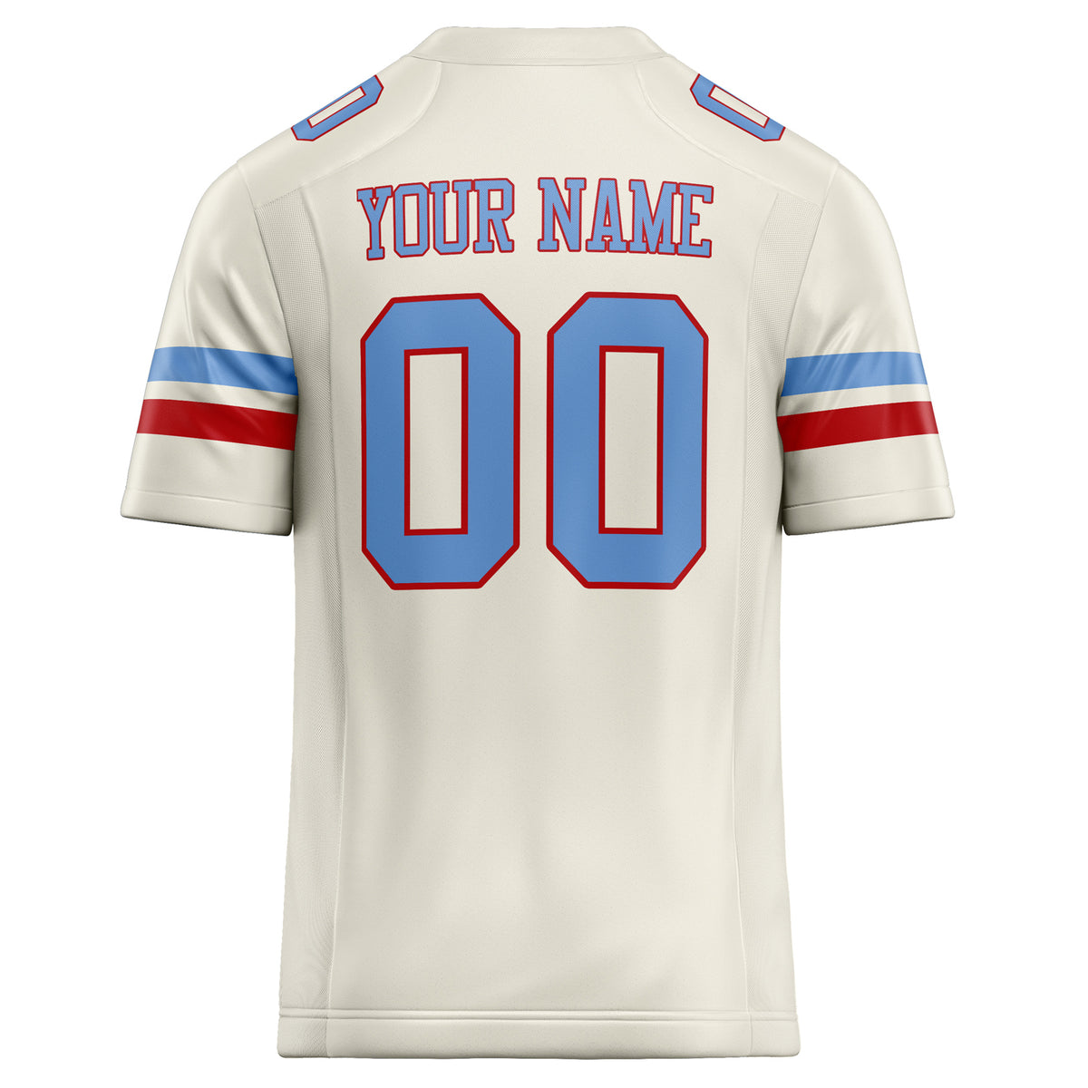 Custom Cream light blue Solid Colour Football Jersey