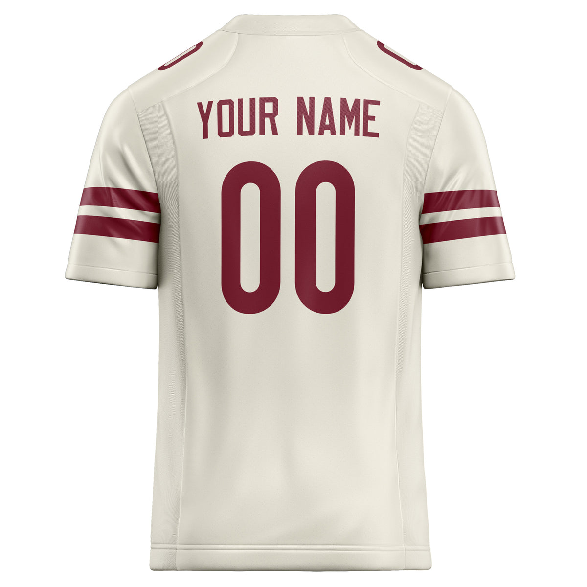 Custom Cream maroon Solid Colour Football Jersey