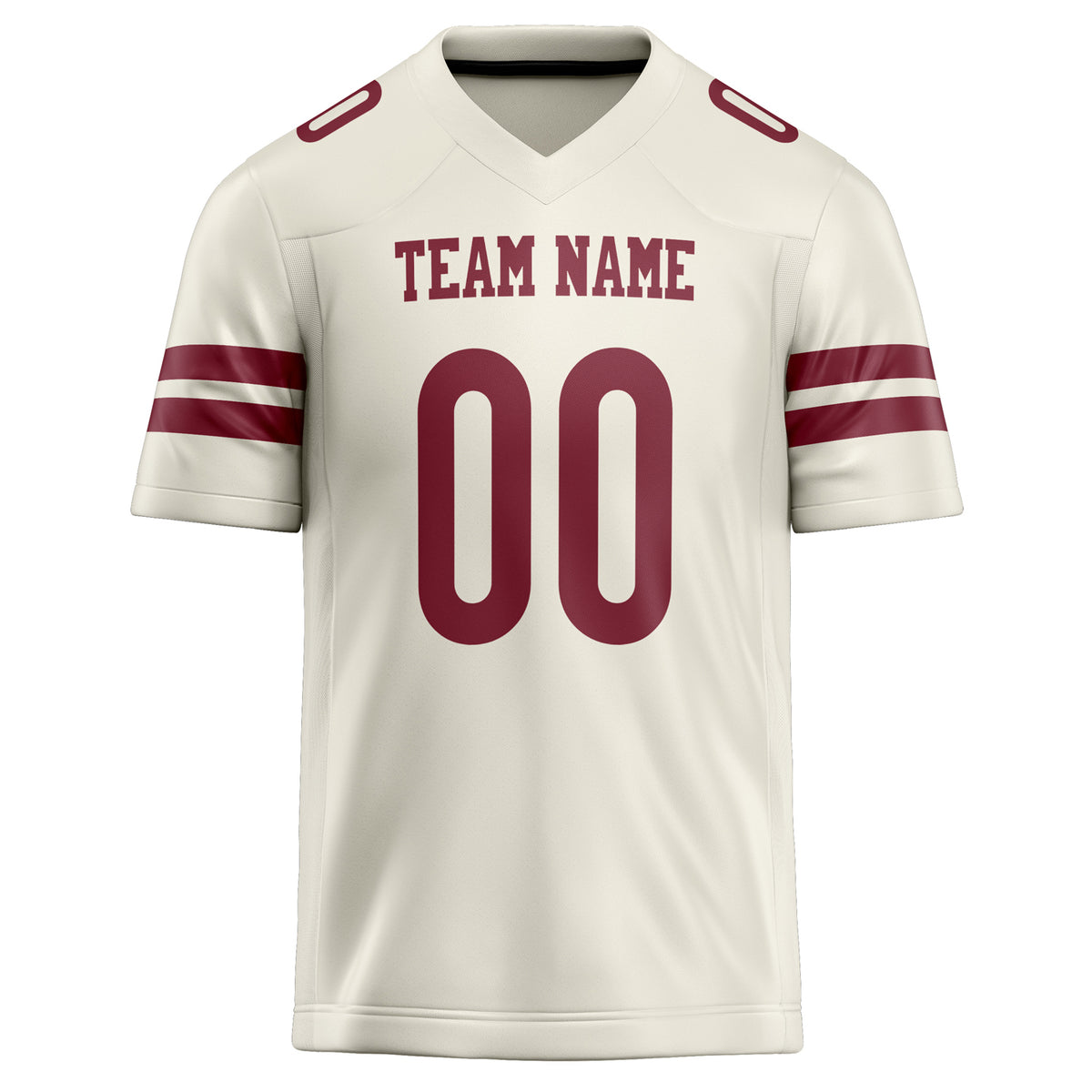 Custom Cream maroon Solid Colour Football Jersey