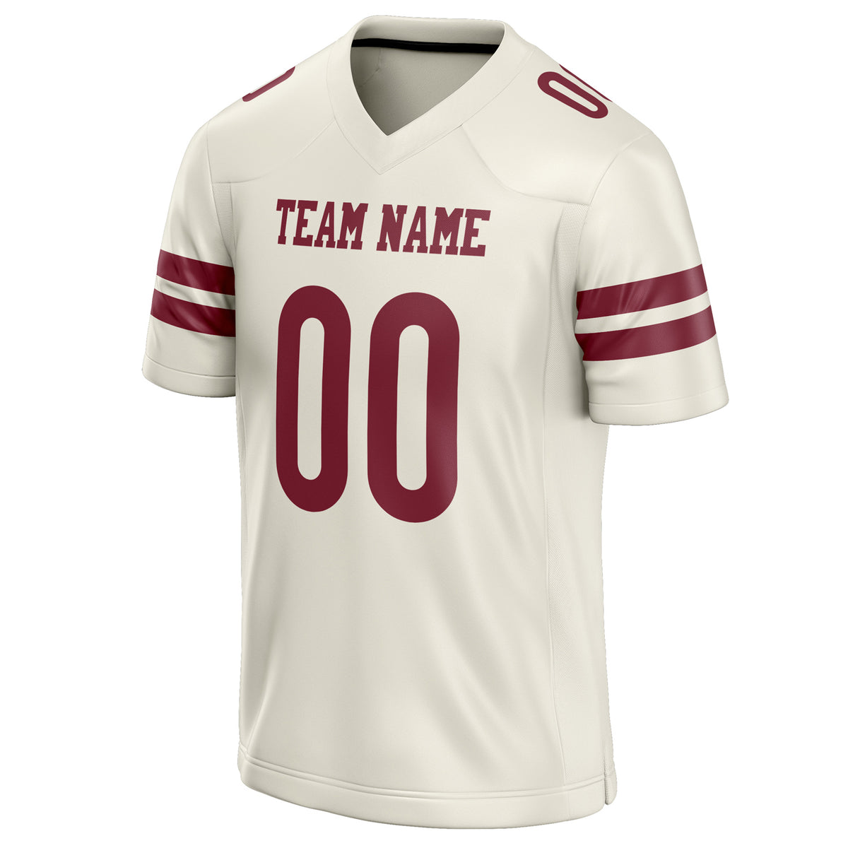 Custom Cream maroon Solid Colour Football Jersey