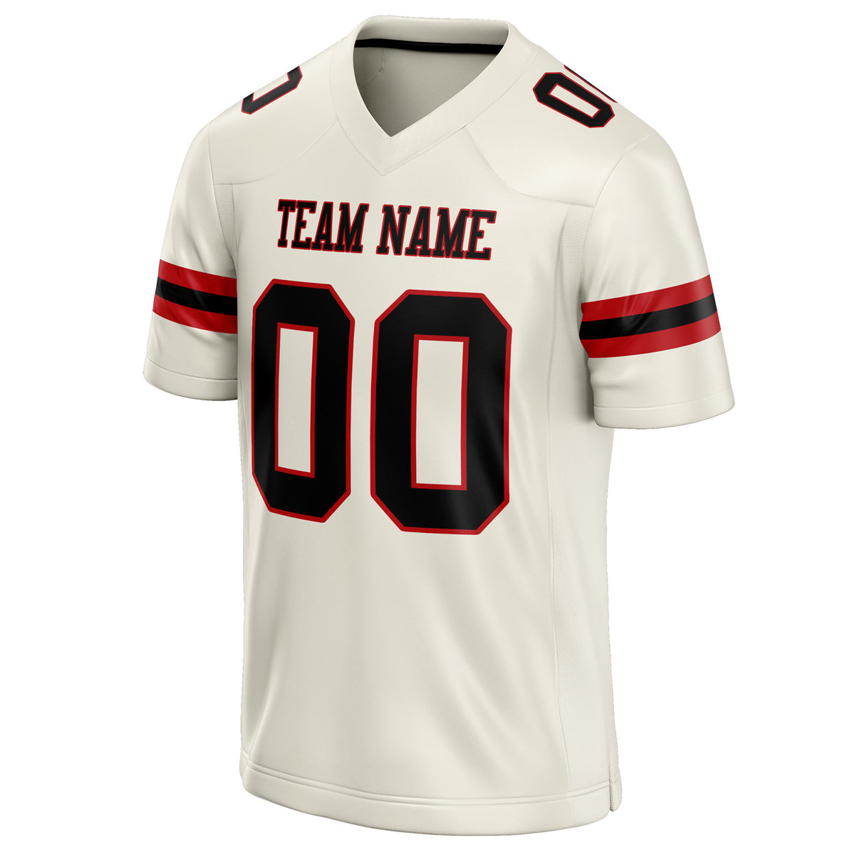 Custom Cream Black Solid Colour Football Jersey