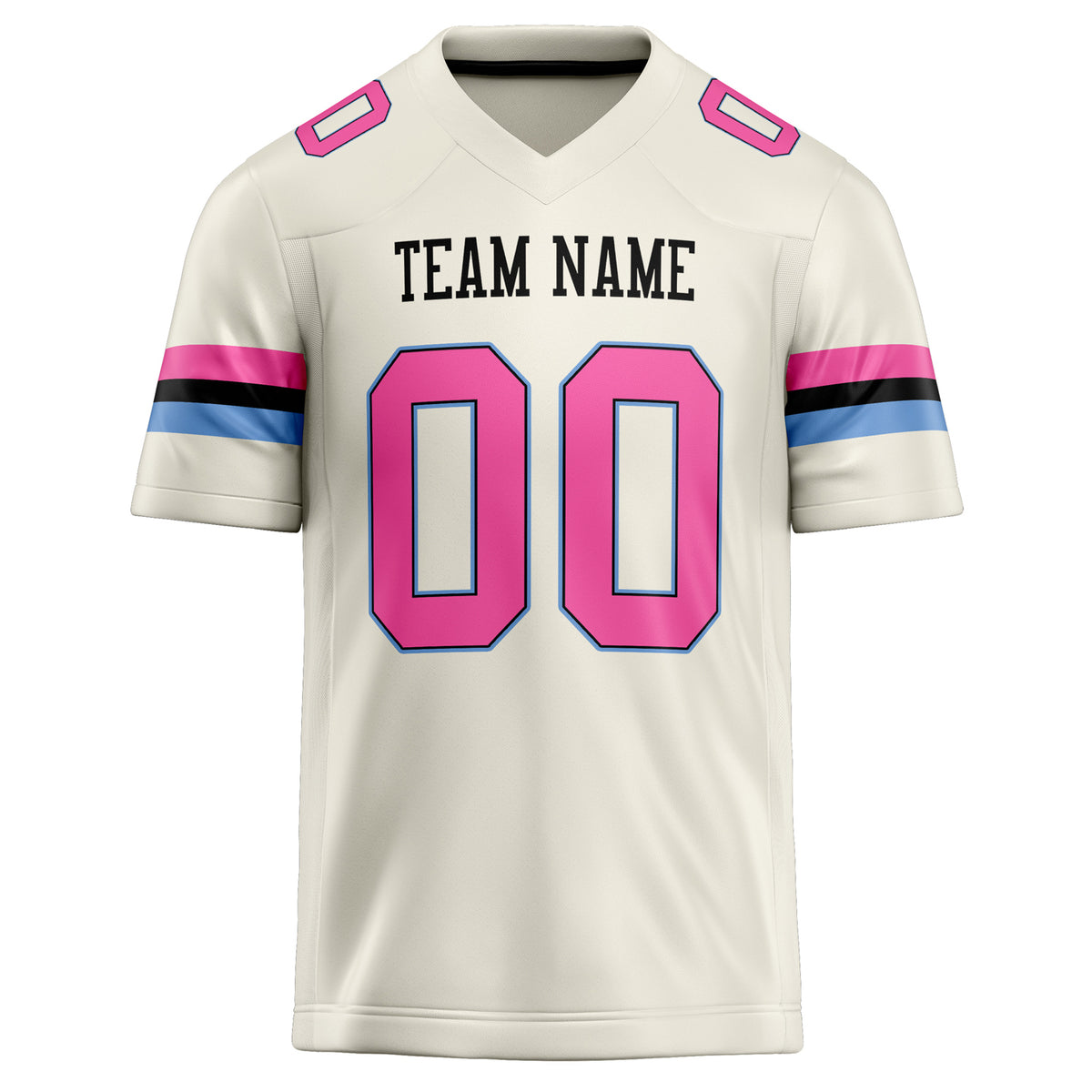 Custom Cream pink Solid Colour Football Jersey