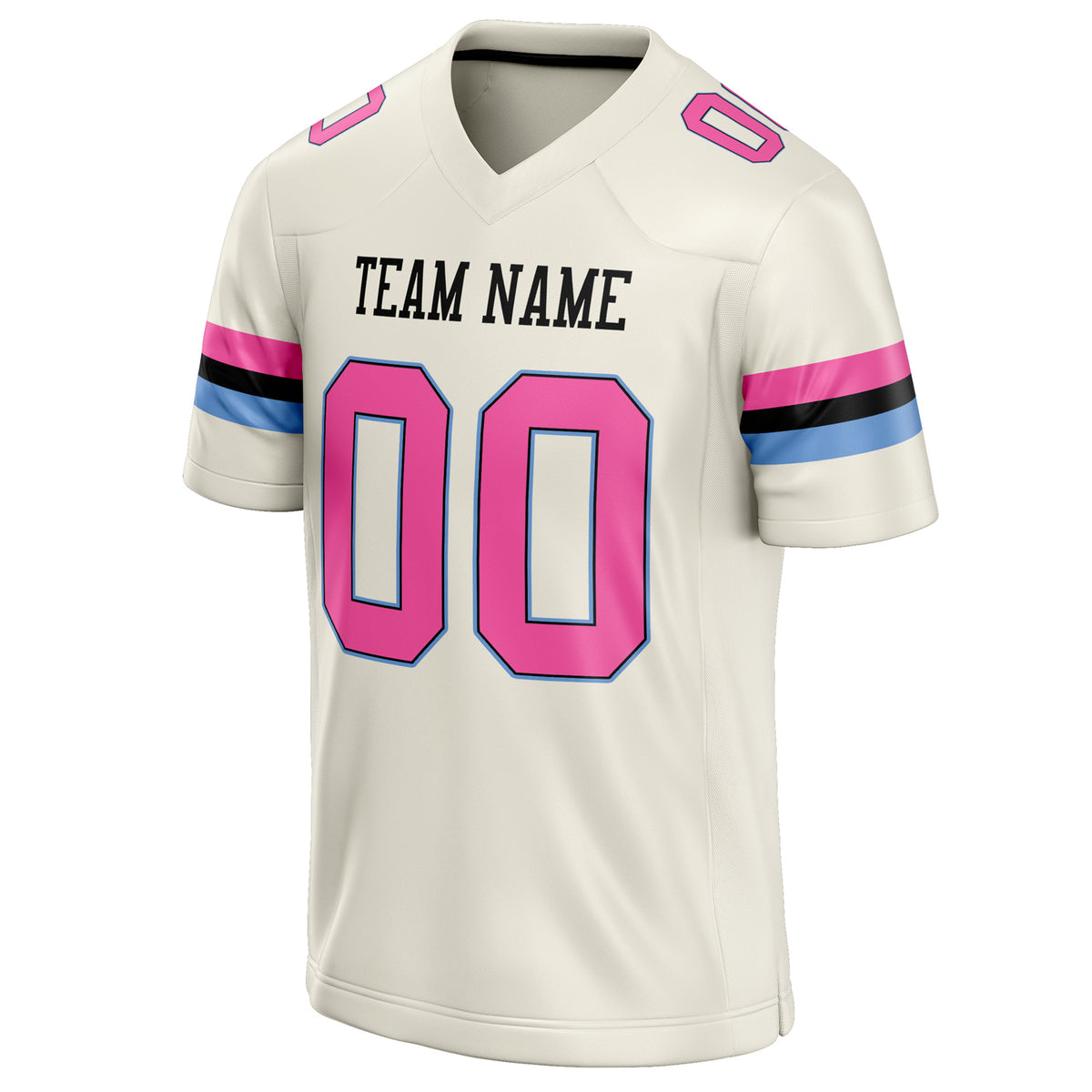 Custom Cream pink Solid Colour Football Jersey