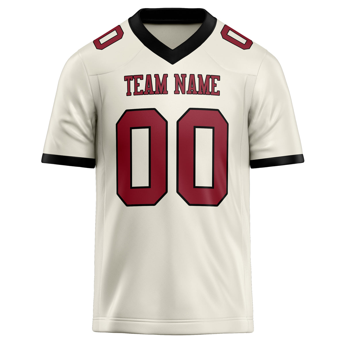 Custom Cream maroon Solid Colour Football Jersey