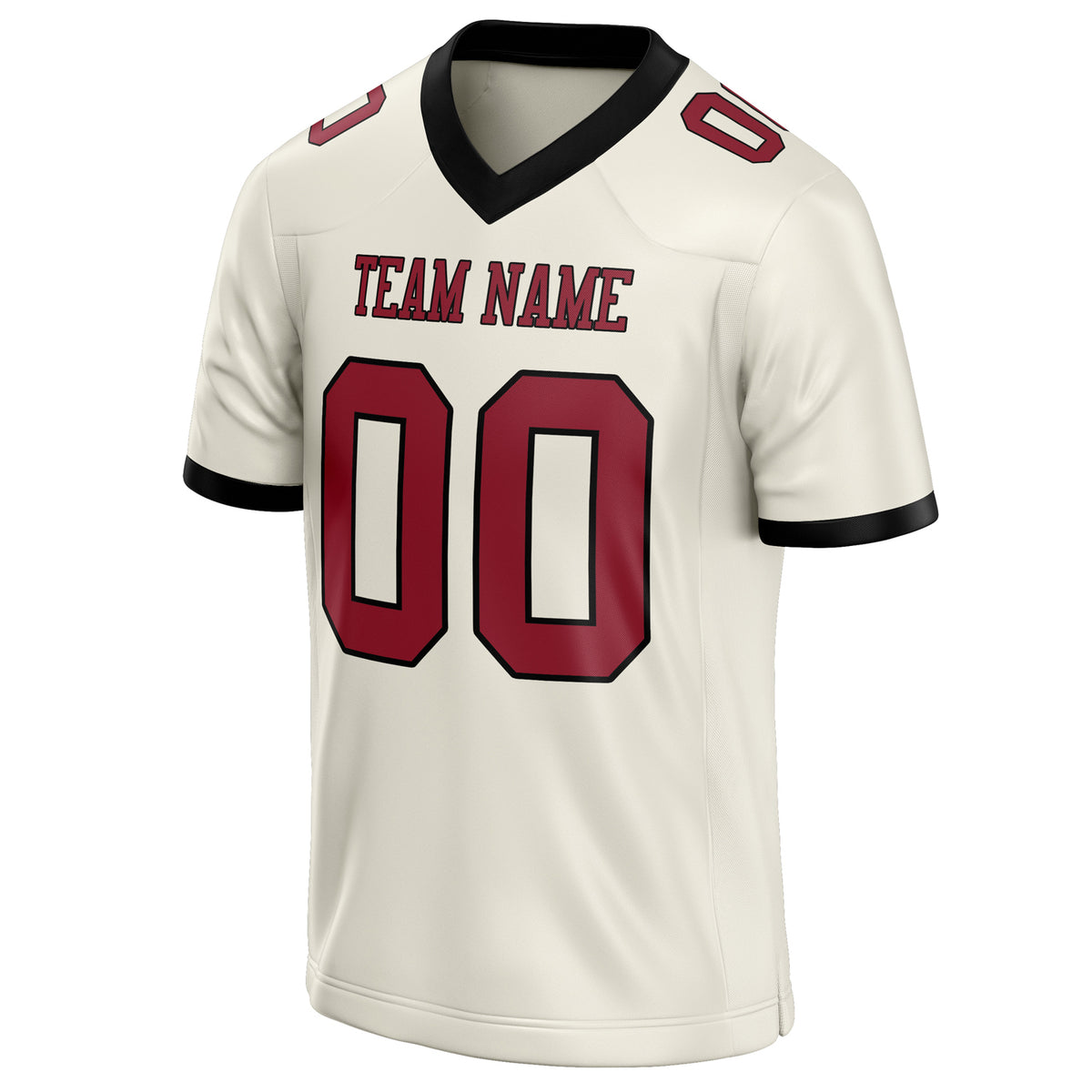 Custom Cream maroon Solid Colour Football Jersey