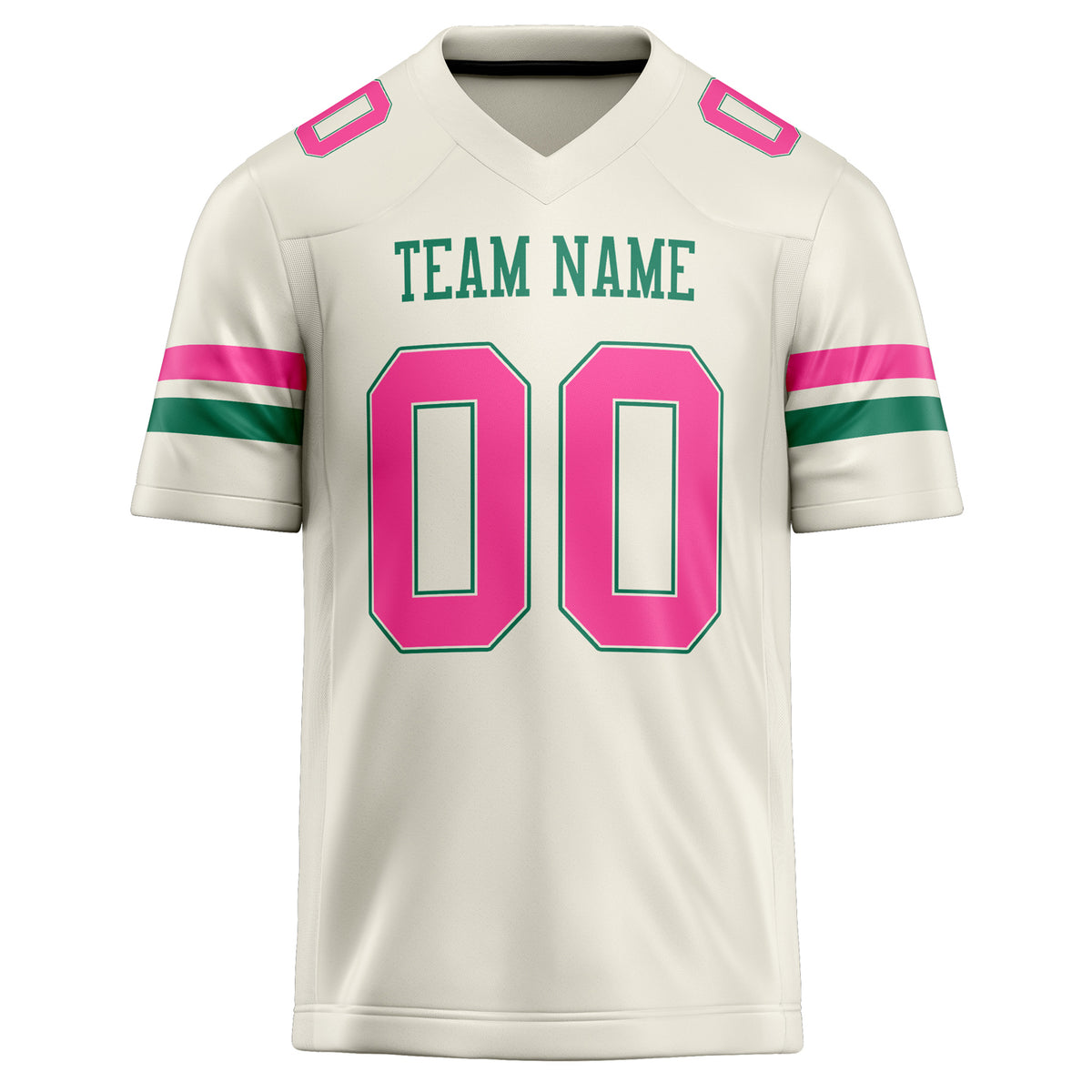 Custom Cream pink Solid Colour Football Jersey