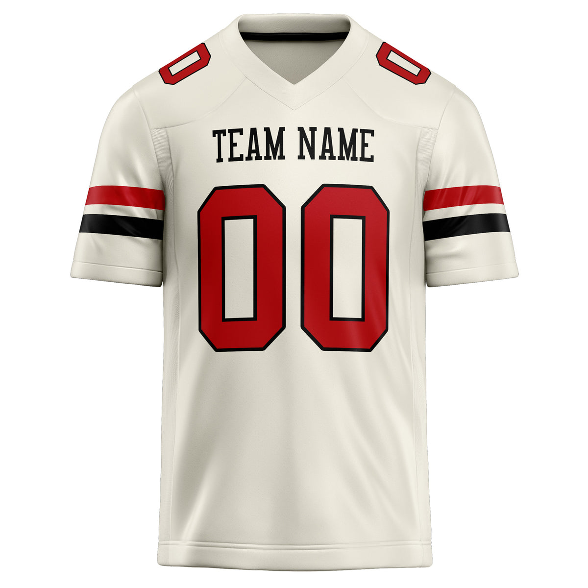 Custom Cream red Solid Colour Football Jersey