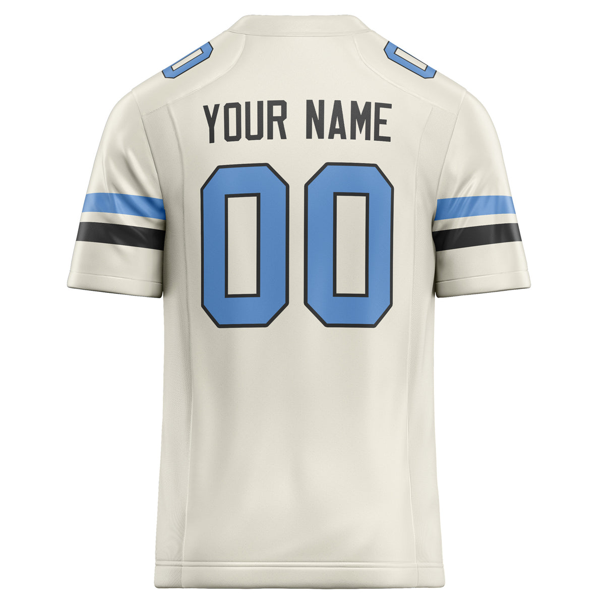 Custom Cream light blue Solid Colour Football Jersey