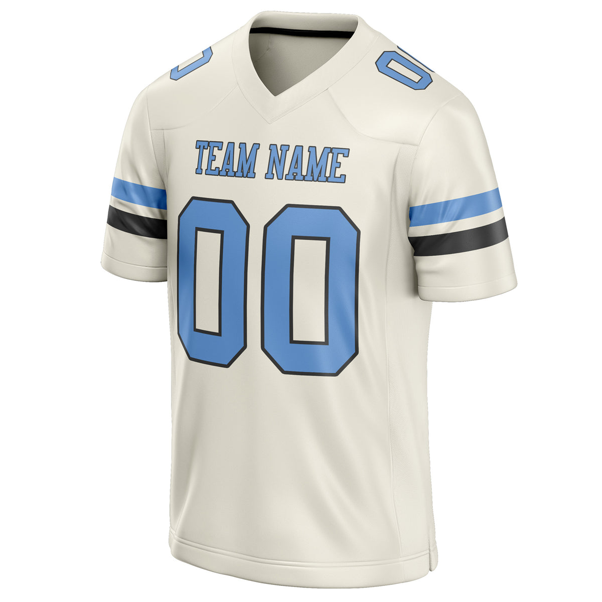 Custom Cream light blue Solid Colour Football Jersey