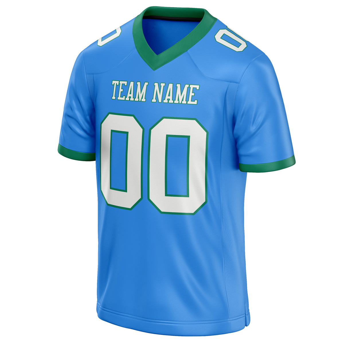 Custom Electric Blue White Solid Colour Football Jersey