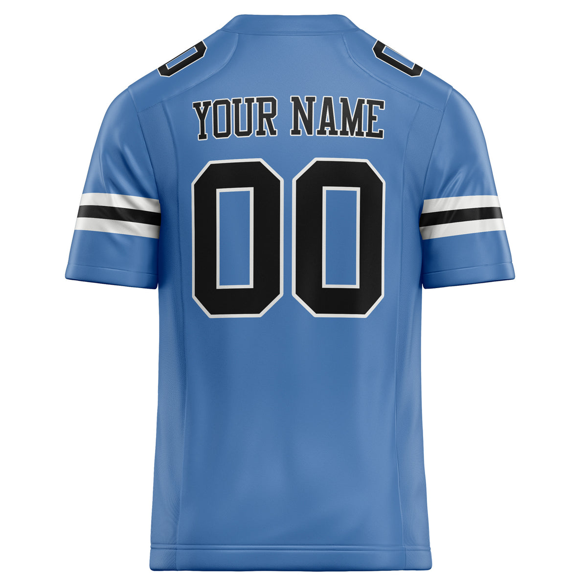 Custom Electric Blue Black Solid Colour Football Jersey