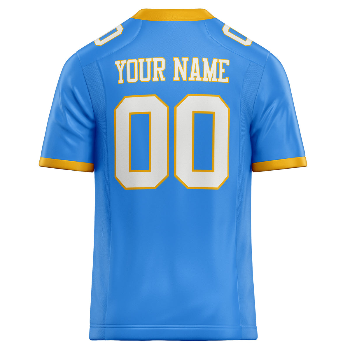 Custom Electric Blue White Solid Colour Football Jersey