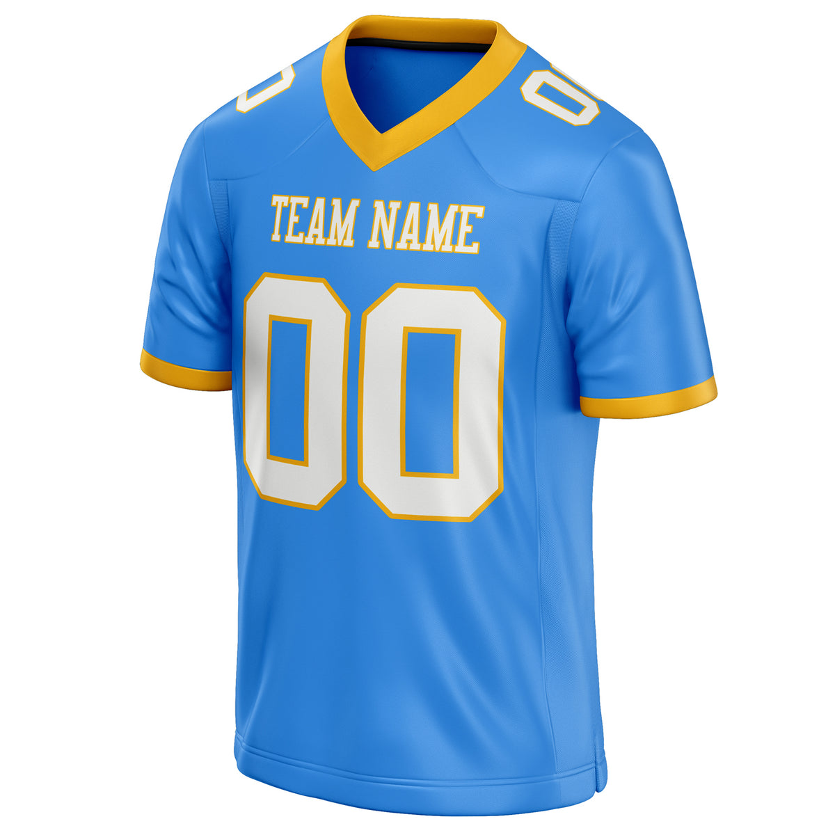 Custom Electric Blue White Solid Colour Football Jersey