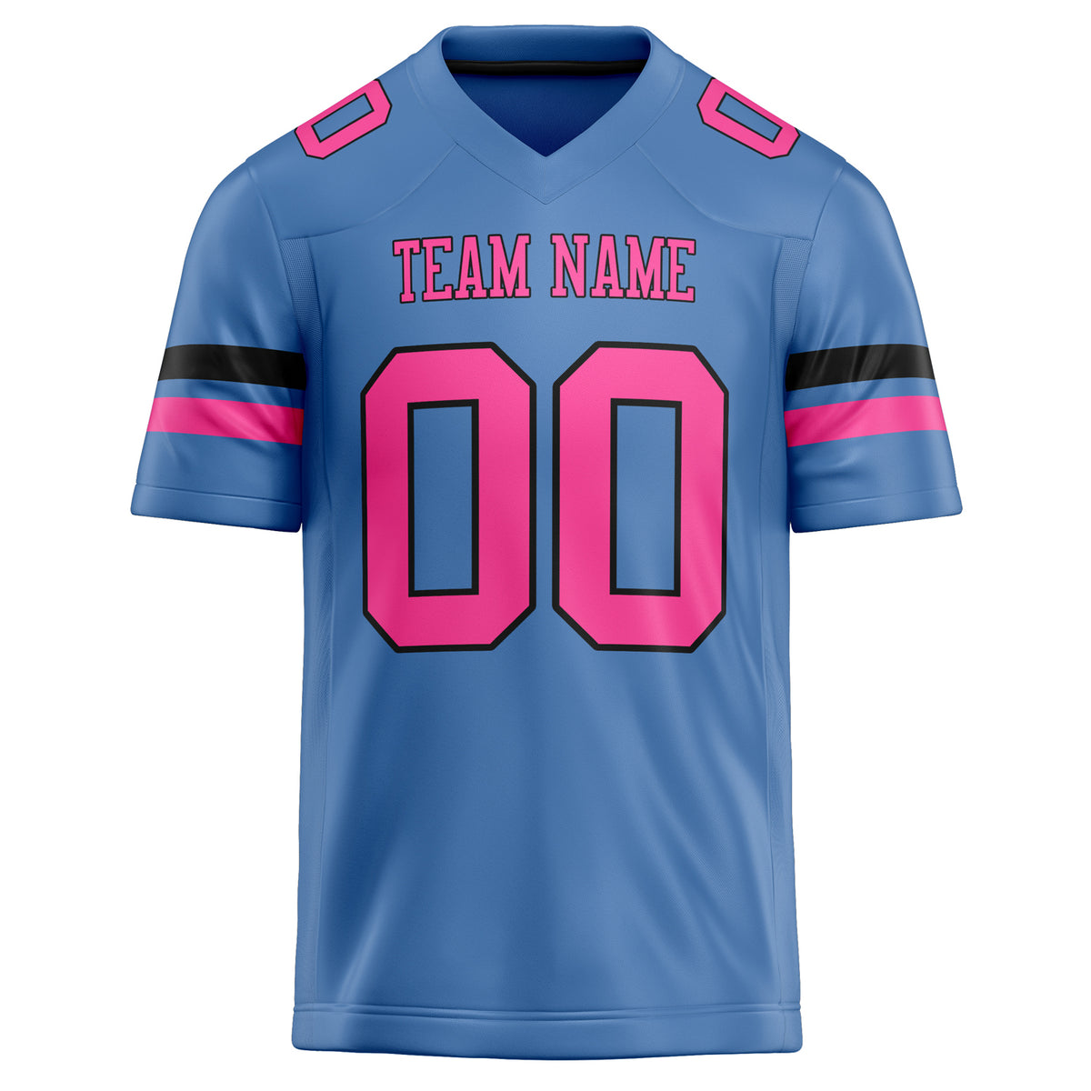 Custom Electric Blue pink Solid Colour Football Jersey