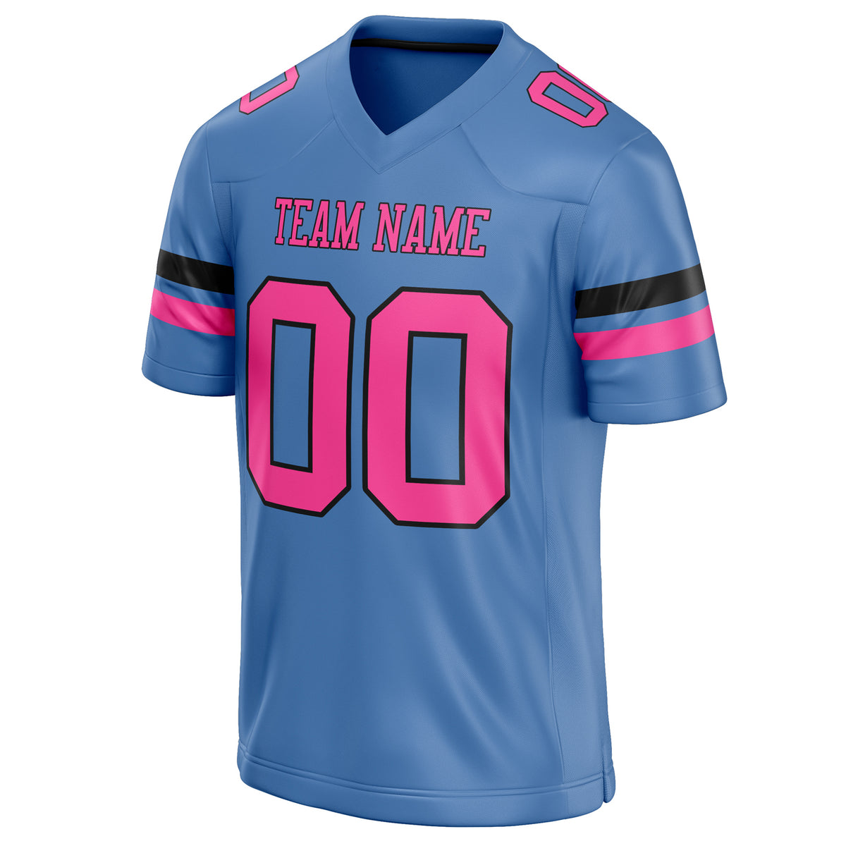 Custom Electric Blue pink Solid Colour Football Jersey