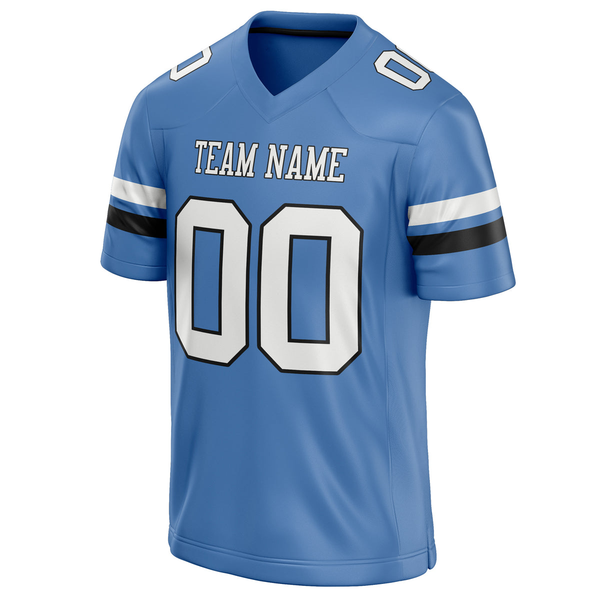 Custom Electric Blue White Solid Colour Football Jersey