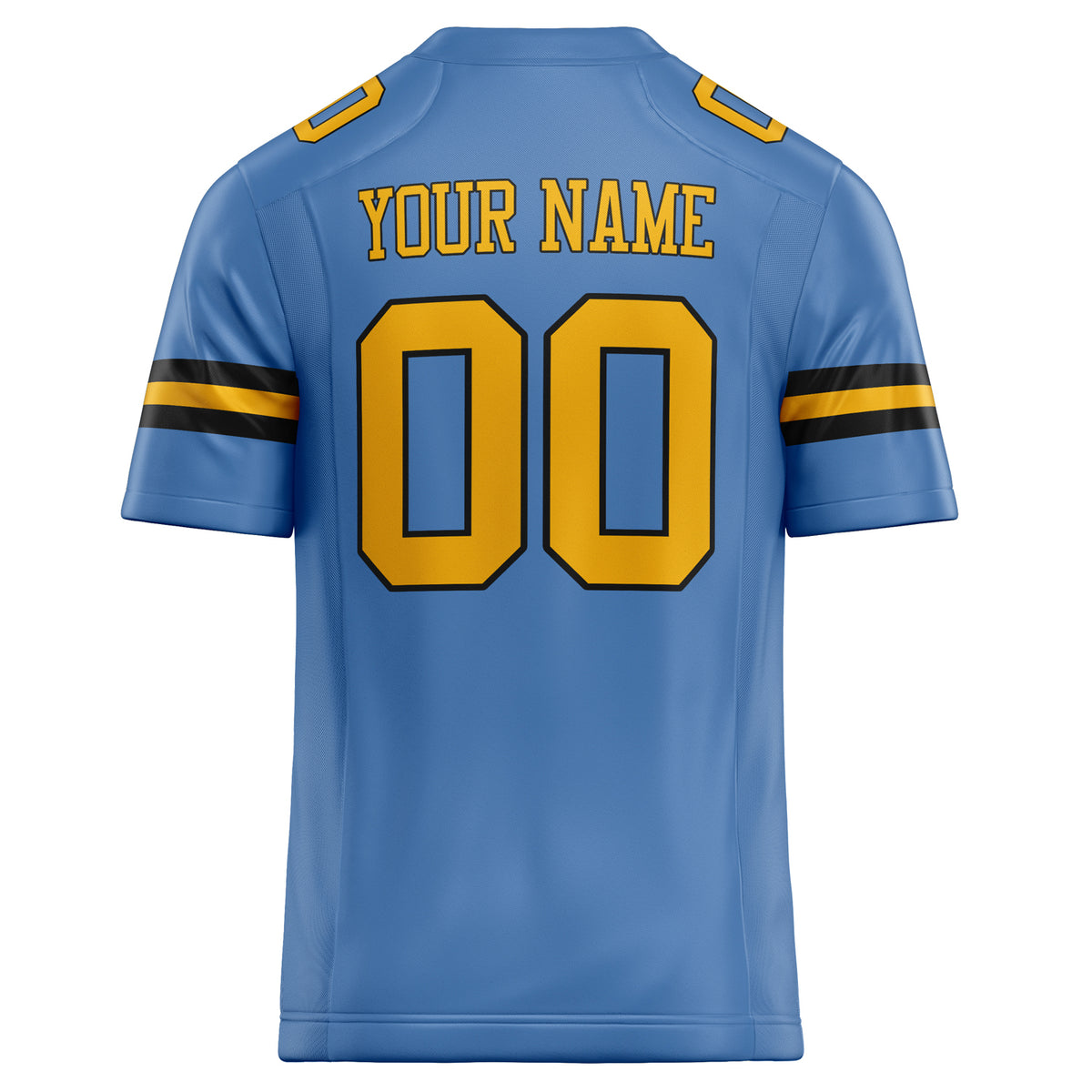 Custom Electric Blue gold Solid Colour Football Jersey