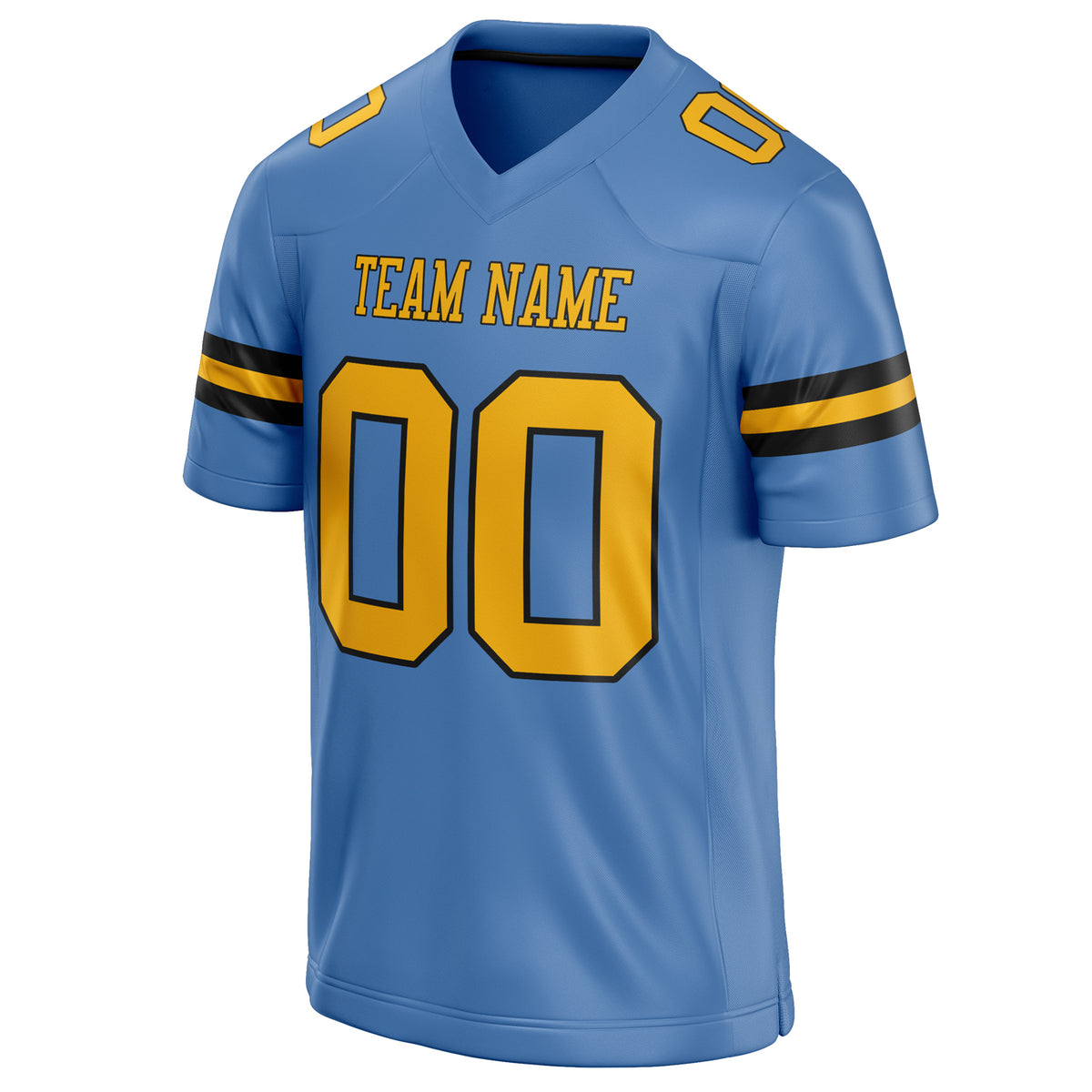 Custom Electric Blue gold Solid Colour Football Jersey