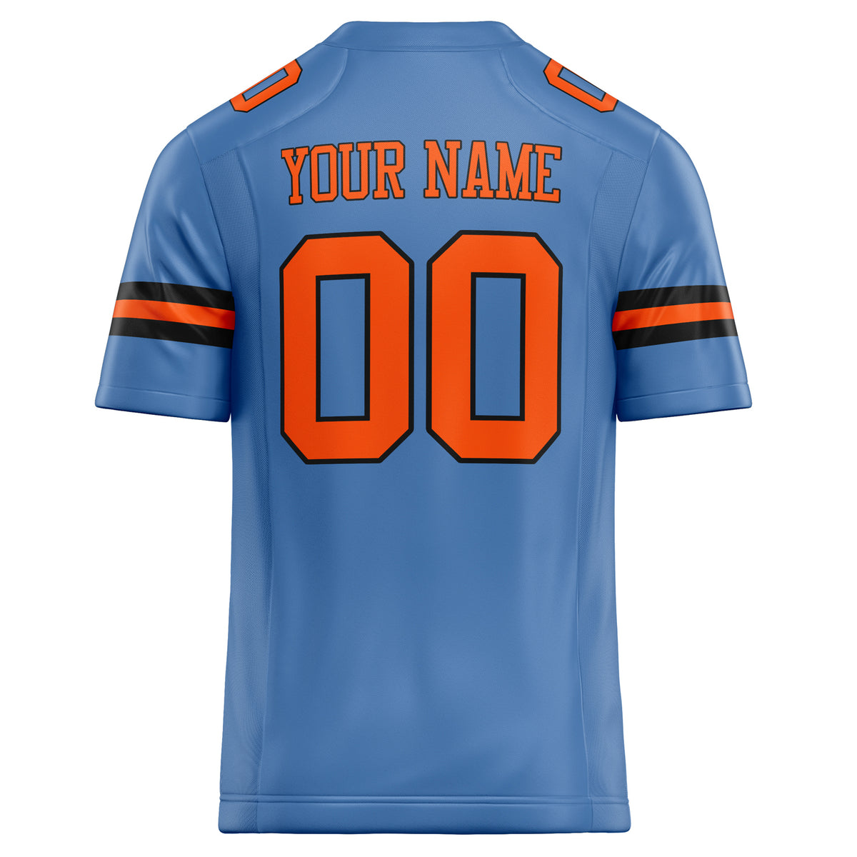 Custom Electric Blue orange Solid Colour Football Jersey