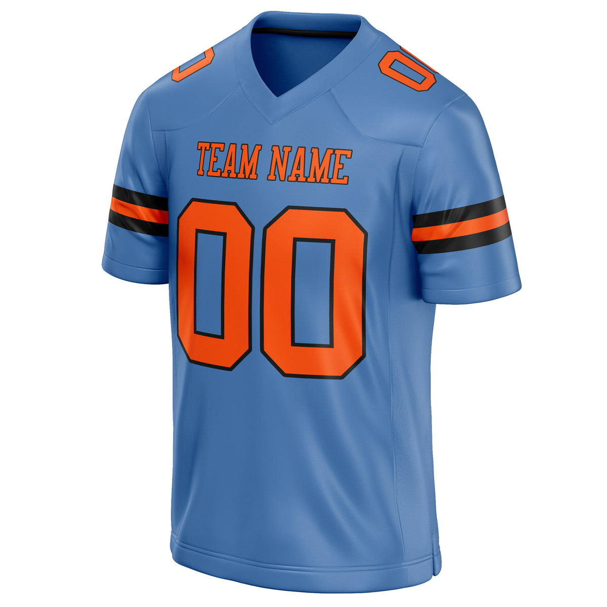 Custom Electric Blue orange Solid Colour Football Jersey