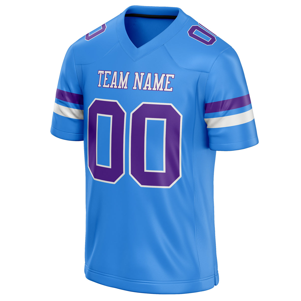 Custom Electric Blue Purple Solid Colour Football Jersey