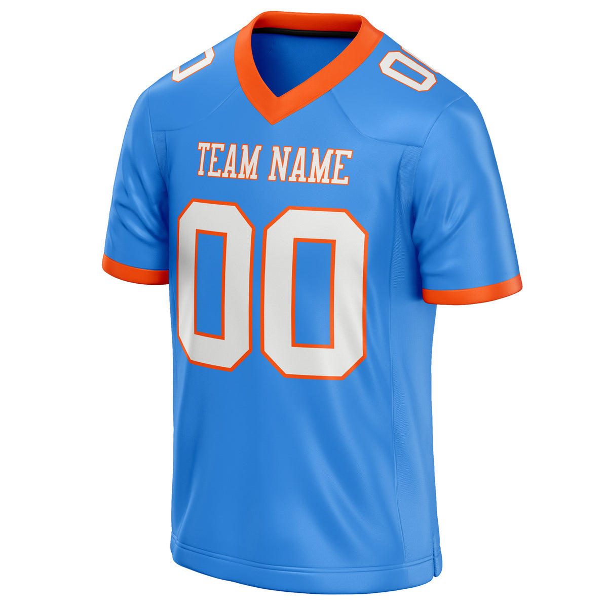 Custom Electric Blue White Solid Colour Football Jersey