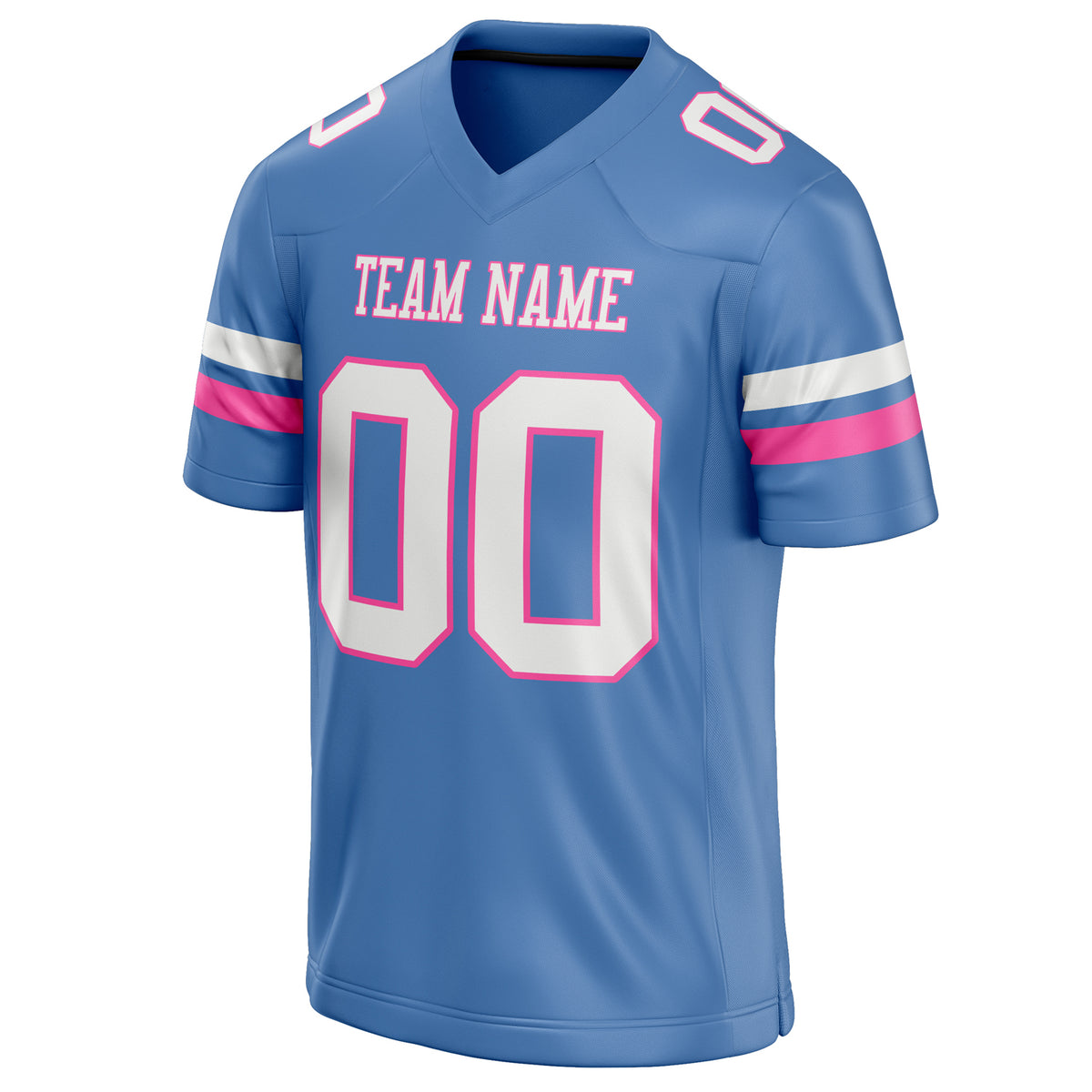 Custom Electric Blue White Solid Colour Football Jersey