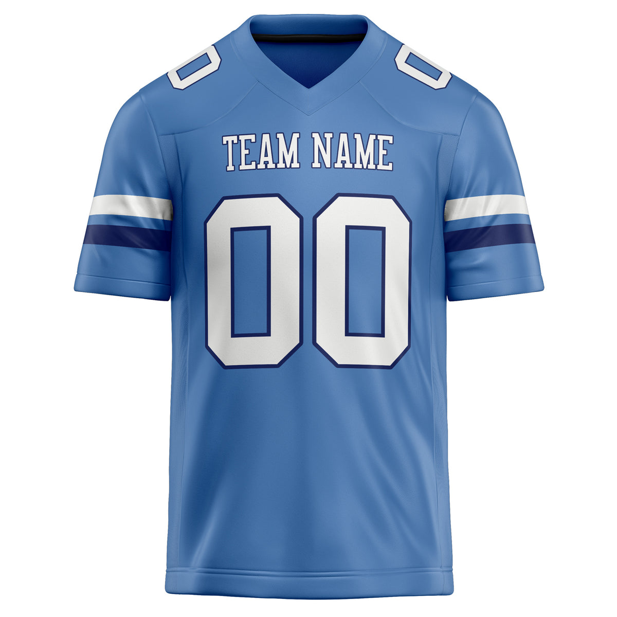 Custom Electric Blue White Solid Colour Football Jersey