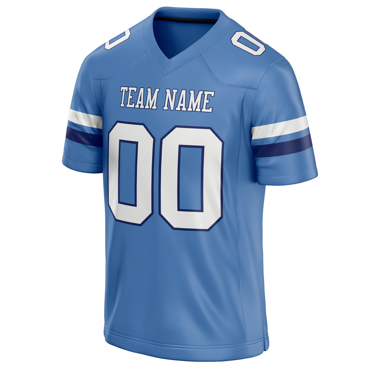 Custom Electric Blue White Solid Colour Football Jersey