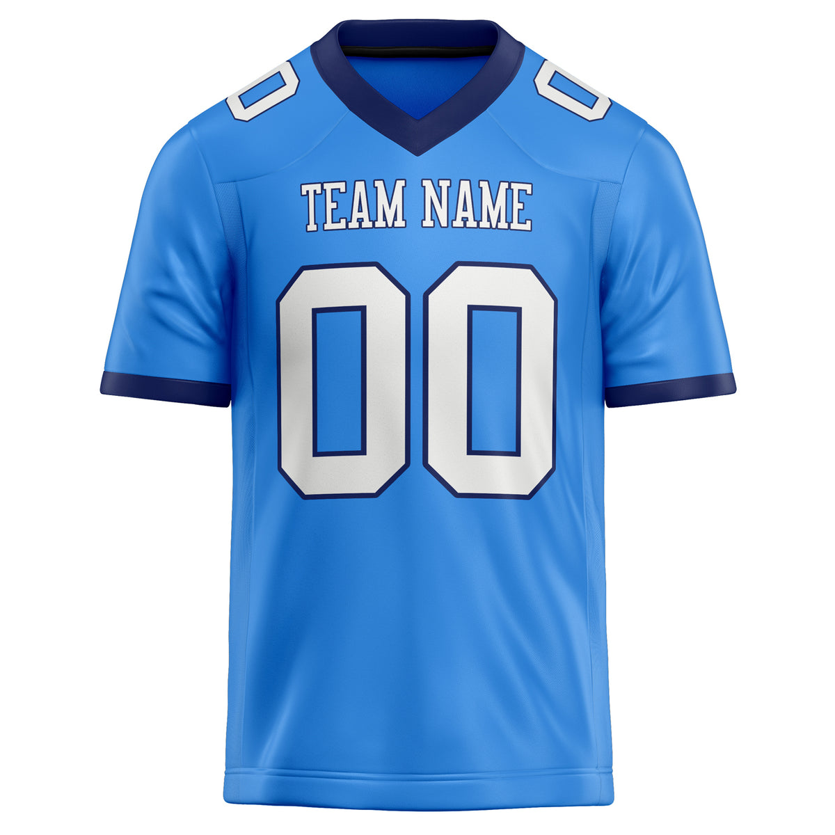 Custom Electric Blue White Solid Colour Football Jersey